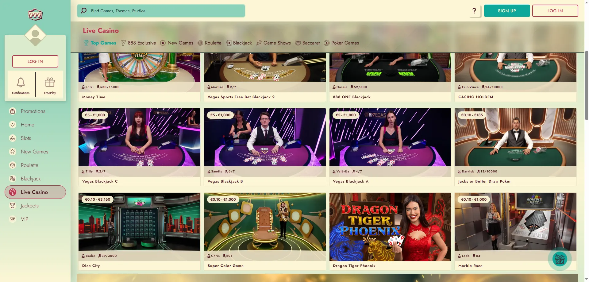Crazy Time live casino wheel game at 777 Casino real money