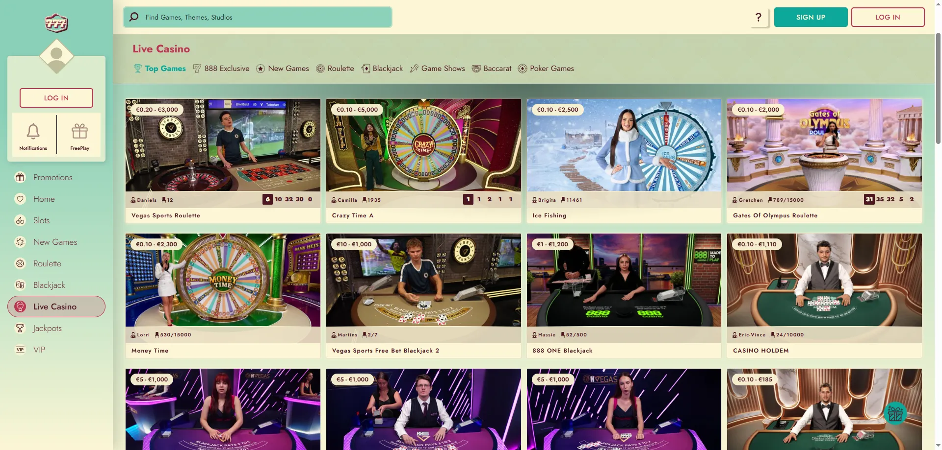 777 Casino live dealer games — roulette, blackjack and baccarat